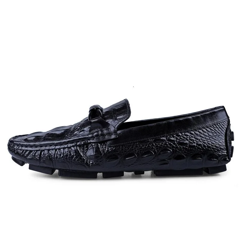 Verão Masculinos Luxo Crocodilo Flat Shoes on Mocassins Homens Mycolen Slip De Sapatos Casuais Couro Preto Vinho vermelho Genuínos Padrão Scarpe dvq44w8Fp