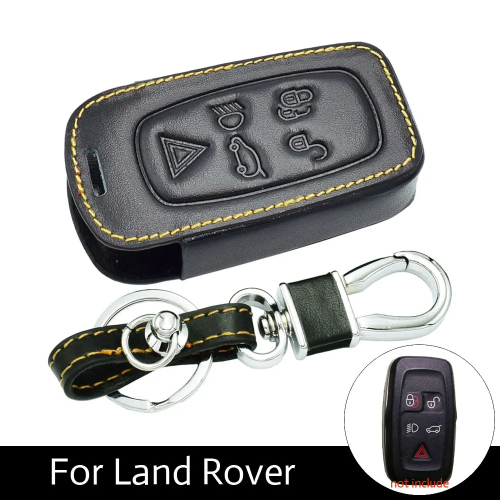 ATOBABI Leather Car Key Fob Cover Case for Land Rover LR4 LR2 Discovery