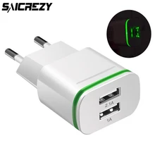 Хорошая штепсельная вилка европейского стандарта, 5 В, 2 А, 2 usb порта, для быстрой зарядки телефона, настенный адаптер питания, светодиодный светильник, кабель зарядного устройства для samsung A20, A30, A50, A70, A80