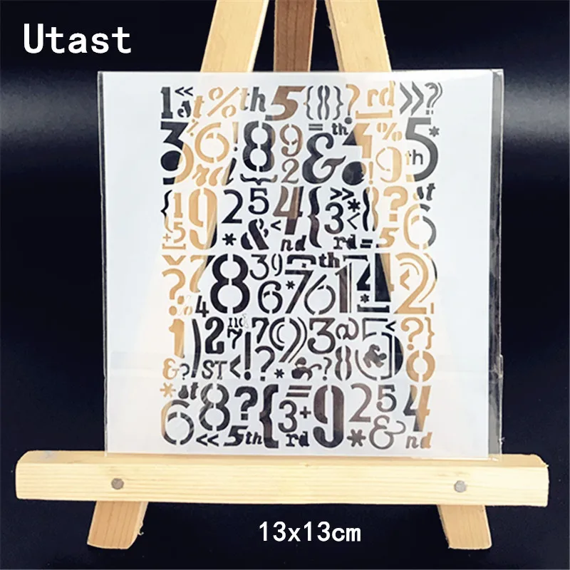 Numbers Punctuation DIY Plastic Layering Stencils Masking Spray Template For Wall Scrapbooking Painting Photo Album Paper Craft | Дом и сад