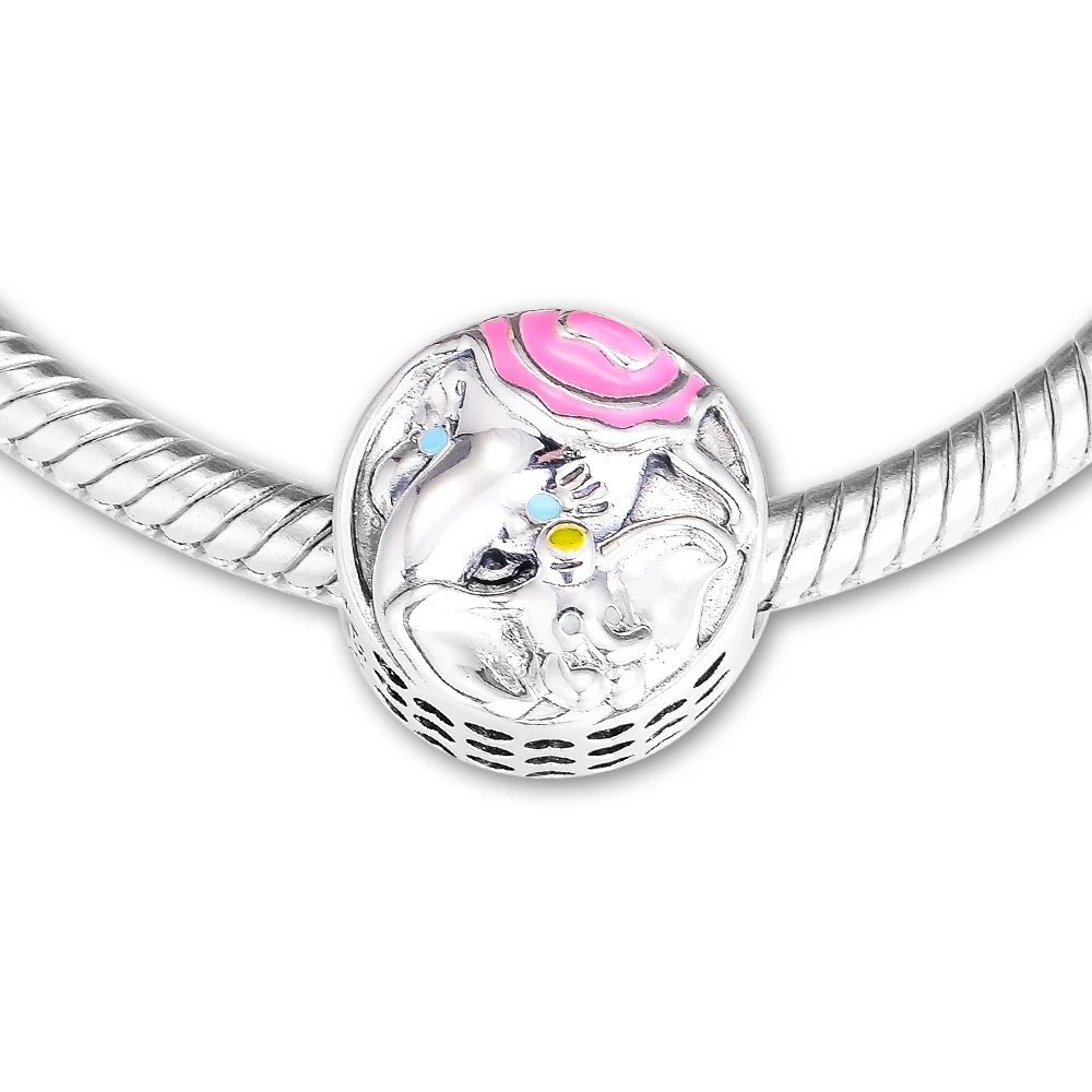 

Pandulaso Dumbo & Mrs. Jumbo Charm Spring Charms Fits Original DIY Snake Chain Bracelets Woman Sterling Silver Jewelry