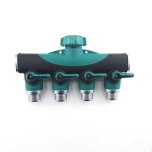 

3/4" 4 Way Hose Connector For Garden Irrigation Hose to Hose Watering Spliter Hose Faucet Valve Shut Off Connector 4-way Adapter