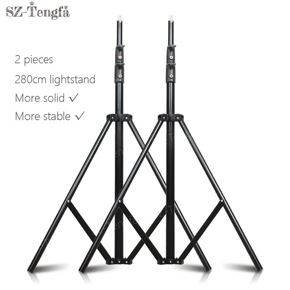 2 Pieces kit 260cm Aluminum Light Stand Heavy Duty Spring Cushioned