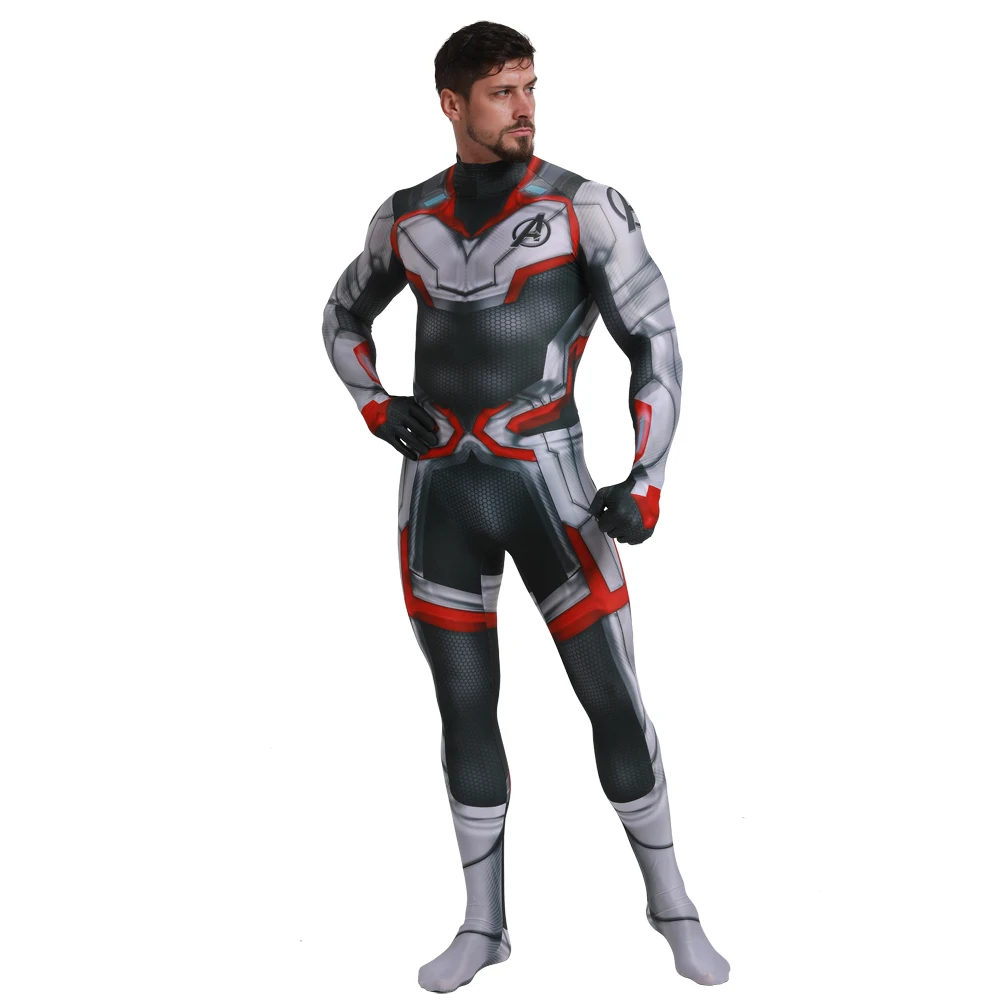 2019 High Quality Movie Avengers Endgame Quantum Realm Cosplay Costume Superhero Captain Marvel Zentai Bodysuit Suit Jumpsuits