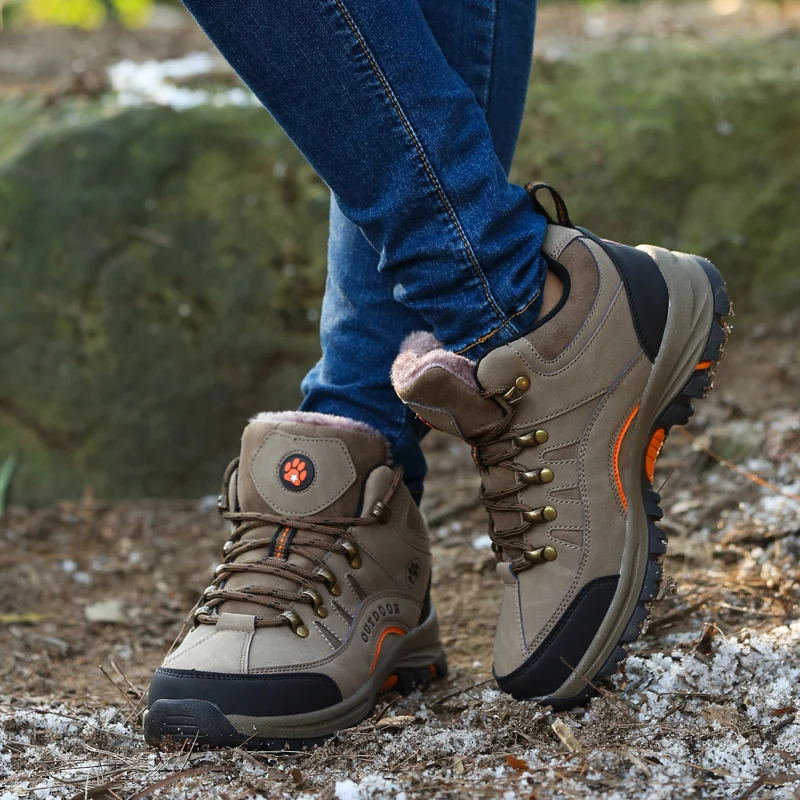 Gongma men boots hiking shoes tourism Waterproof winter men's sneakers Plus Fur Unisex botas hombre outdoor hunting shoes 44 45 Gongma men boots hiking shoes tourism Waterproof winter men's sneakers Plus Fur Unisex botas hombre outdoor hunting shoes 44 45