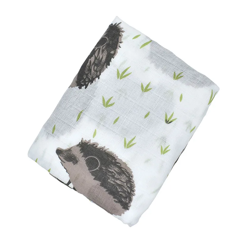 hedgehog Муслин хлопка детские Одеяло s пеленать новорожденного Многофункциональный 120*120 см Обёрточная бумага Milestone Одеяло Ванна Полотенца детские коляски крышка - Цвет: hedgehog