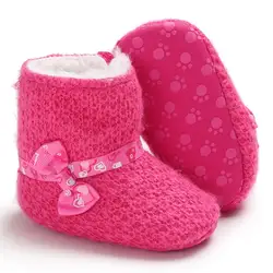 Новые детские хлопковые ботинки для маленьких девочек, повседневная обувь с бантиком, обувь для дома, для прогулок, для новорожденных