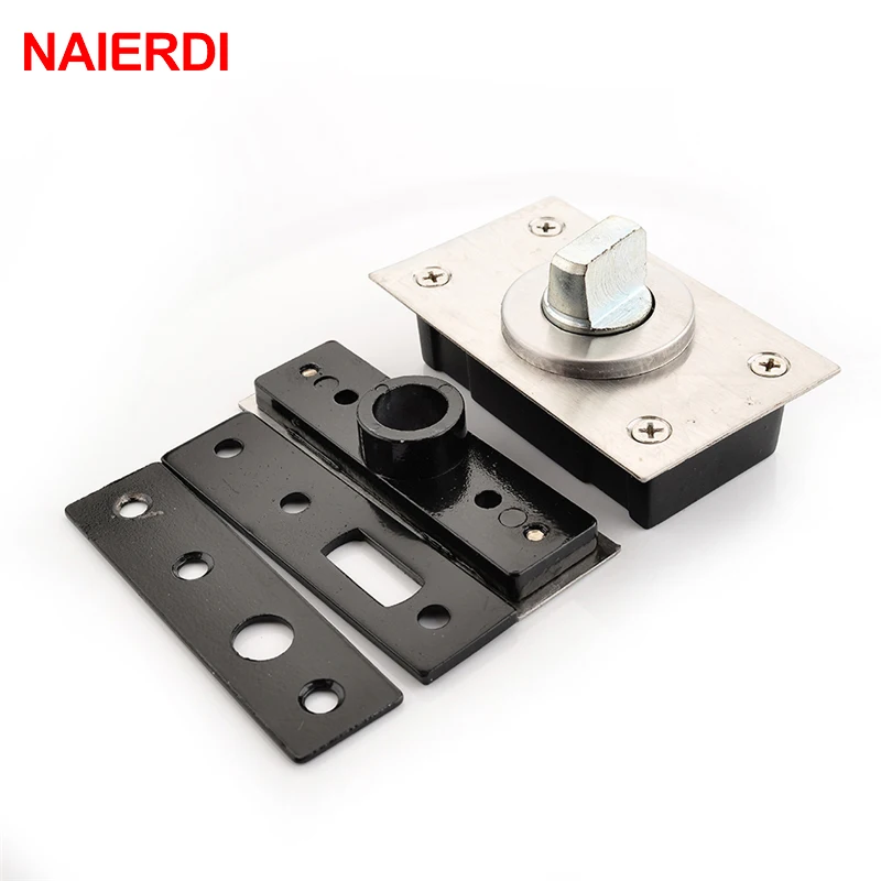 NAIERDI 360 Degree Revolving Door Hinge 90 Degrees Positioning Hidden Floor Pivot Hinges For Furniture Hardware