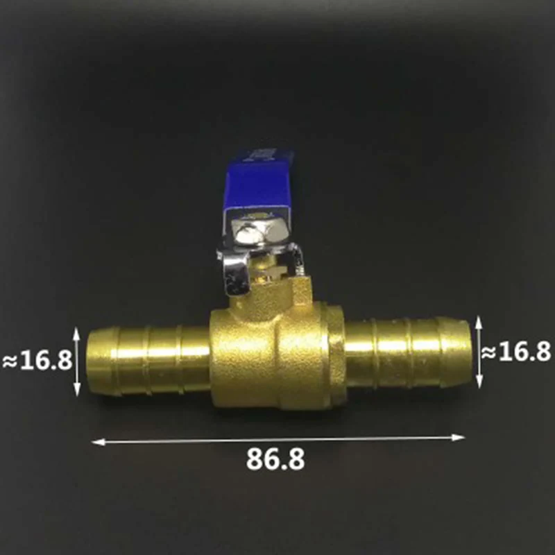 16 мм шланг Барб двухсторонний латунный запорный шаровой клапан для топлива для газа воды и нефти воздуха
