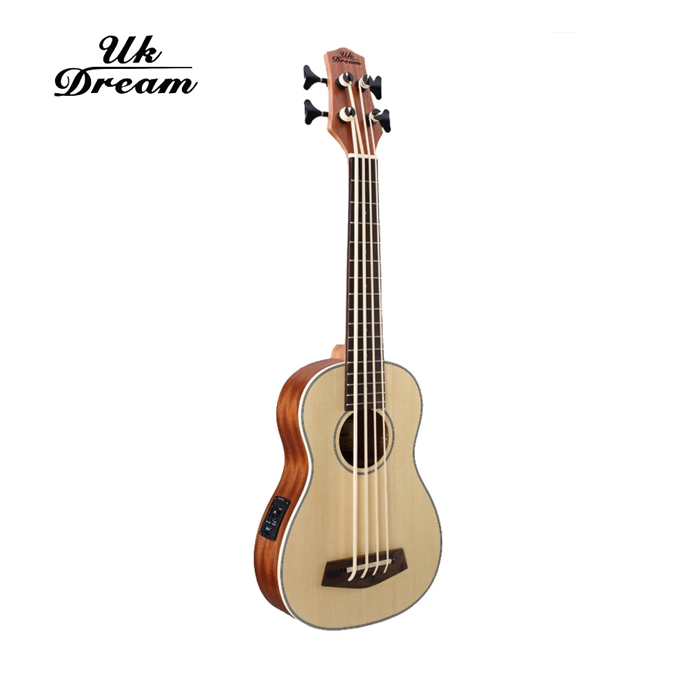 30 inch Wooden Electrica Bass Guitar 4 strings Ukulele Musical Instruments Professional Picea Asperata U Bass ukulele UB-513