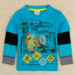 

children t shirts boys clothes nova brand kids clothing fashion boy t shirt cartoon printed 100% cotton long sleeve shirts A5223