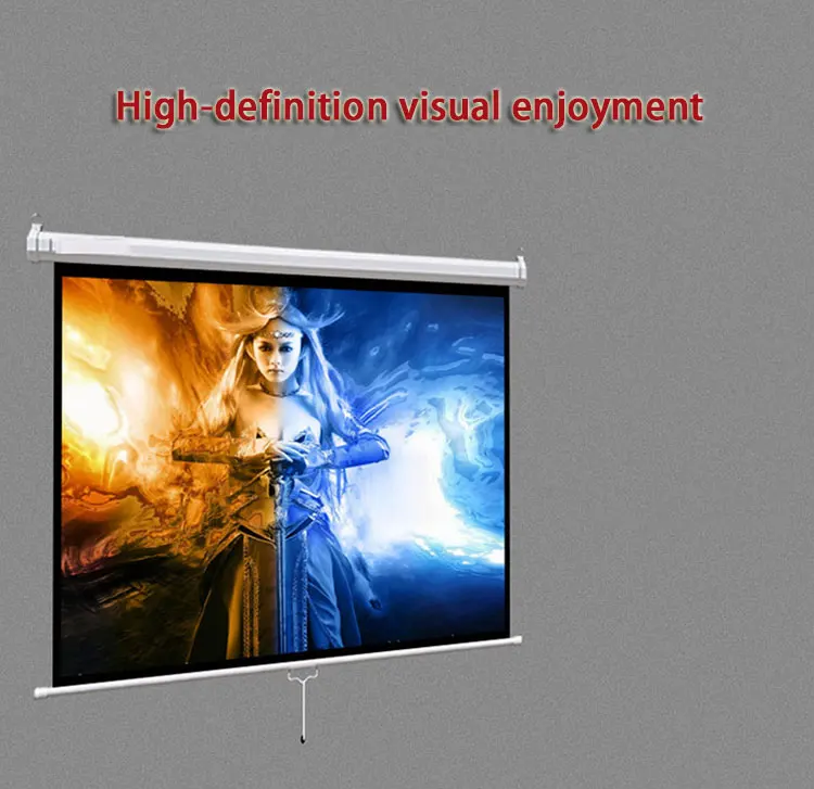 Thinyou 60 дюймов 4:3 ручной самоблокирующийся экран проектора матовая белая ткань стекловолокно для HD проектора выдвижной экран