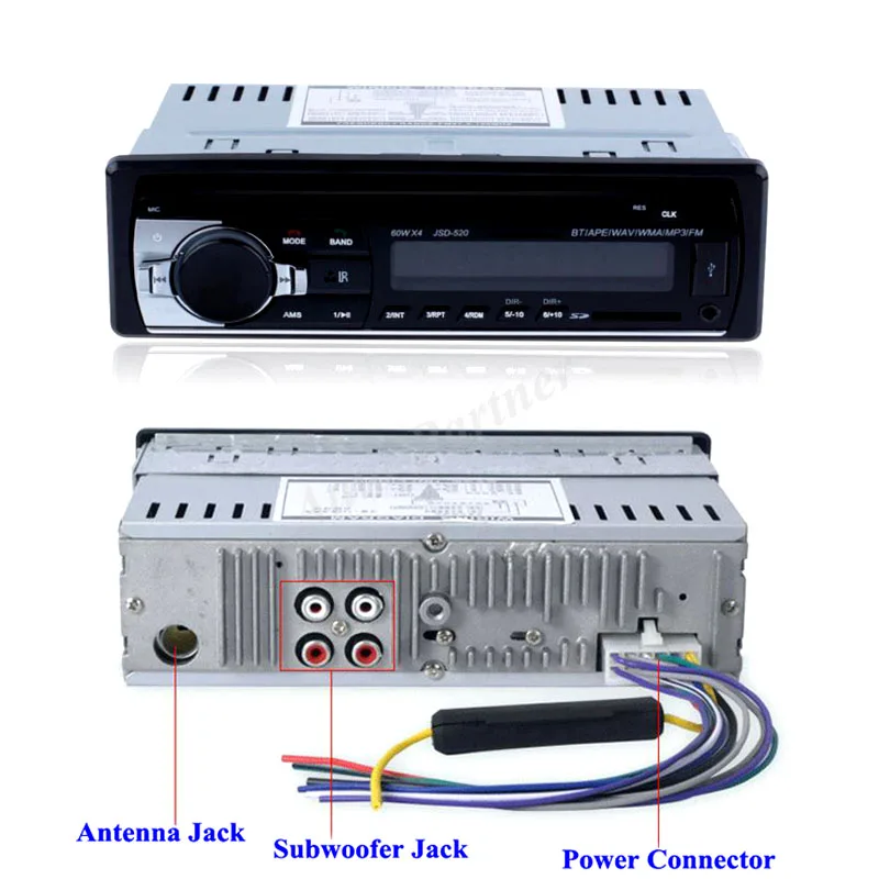 Newest 12V Car Radio Stereo Auto Audio Player Bluetooth Phone AUX-IN MP3 FM USB 1 Din Remote Control auto radio 12Pin / ISO