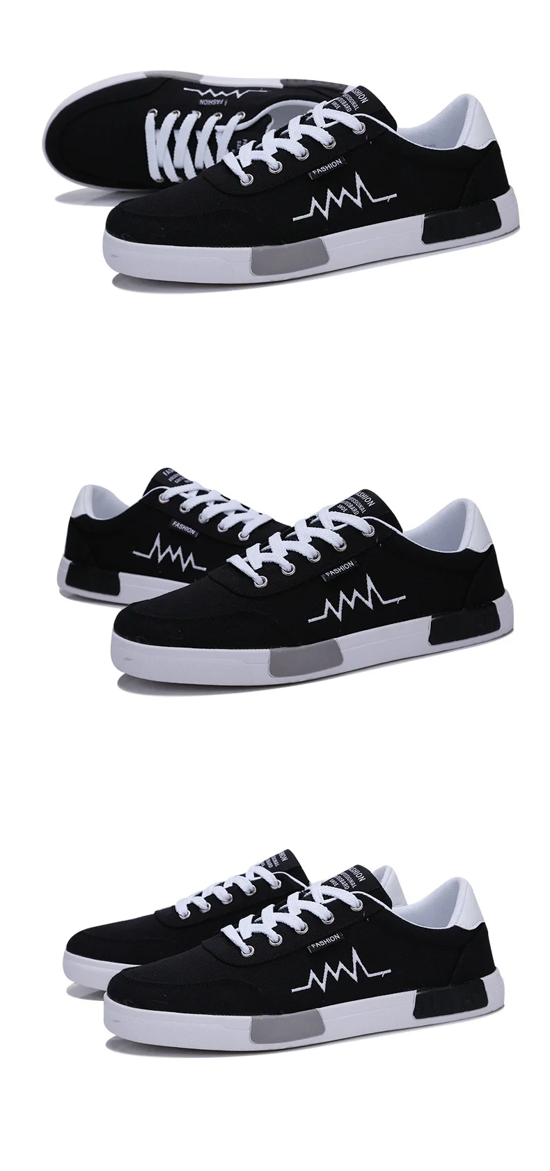 Geguistle New Arrival Comfortable Casual Shoes Mens Canvas Shoes For Men Lace-Up Brand Fashion Flat Loafers Shoe04