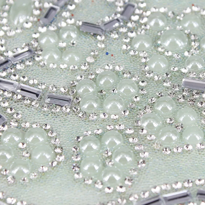 10piece-Emerald-Green-Long-Flower-Design-Iron-on-Applique-Patches-Hot-Fix-Rhinestones-DIY-Clothes-Decorative