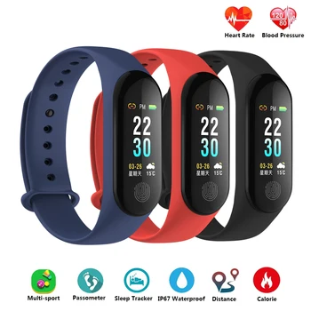 

Smart Wristband Heart Rate Monitor Fitness Tracker Color Screen Smart Band Blood Pressure Watch Waterproof Band PK Mi Band 3