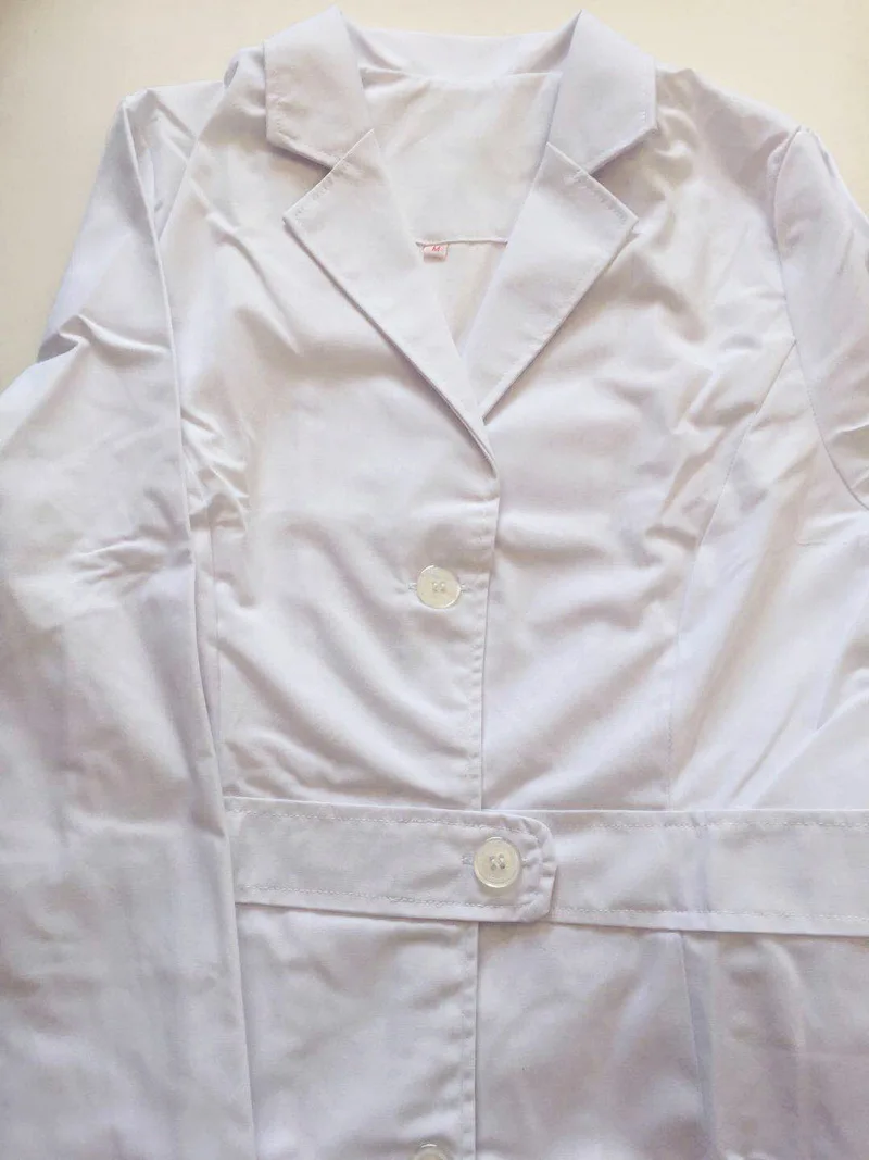 Женская одежда форма медсестры, медицинская служба пальто белая медицинская одежда защита лабораторные пальто с длинным рукавом Тонкий передний пояс