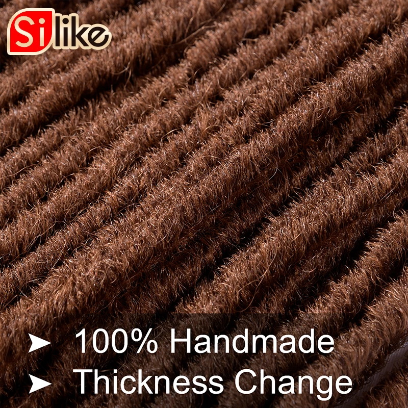 Silike 14 18 дюймов мягкие Faux Locs Curly концы крючком плетение волос синтетические волосы