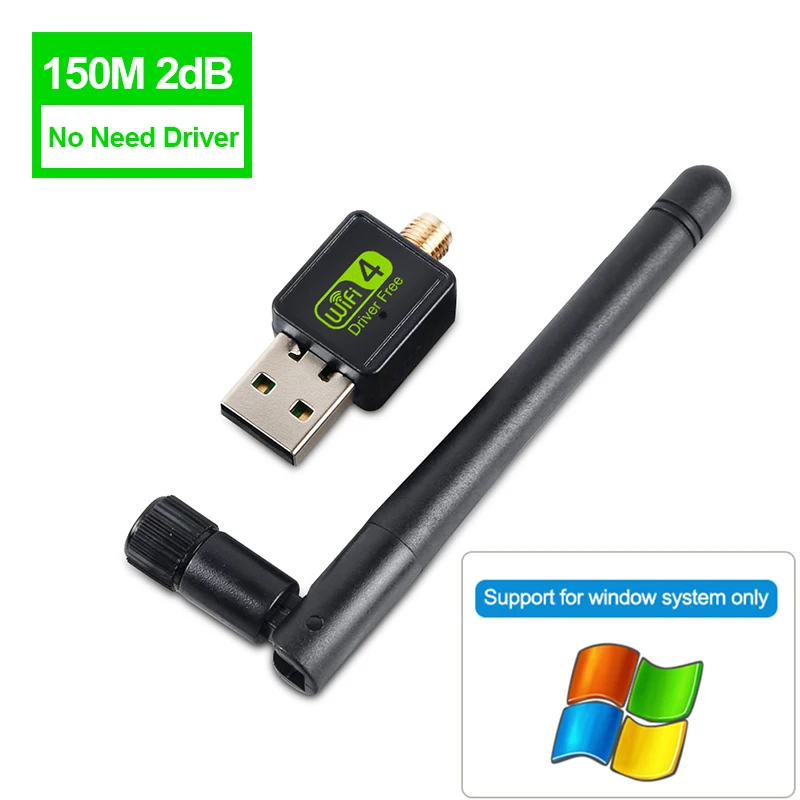 USB WiFi Adapter Ralink Wi-Fi Antenna Lan USB Ethernet 150M 2dB PC WiFi Dongle Wireless Notework Card USB Wi Fi Receiver wifi adapter Network Cards