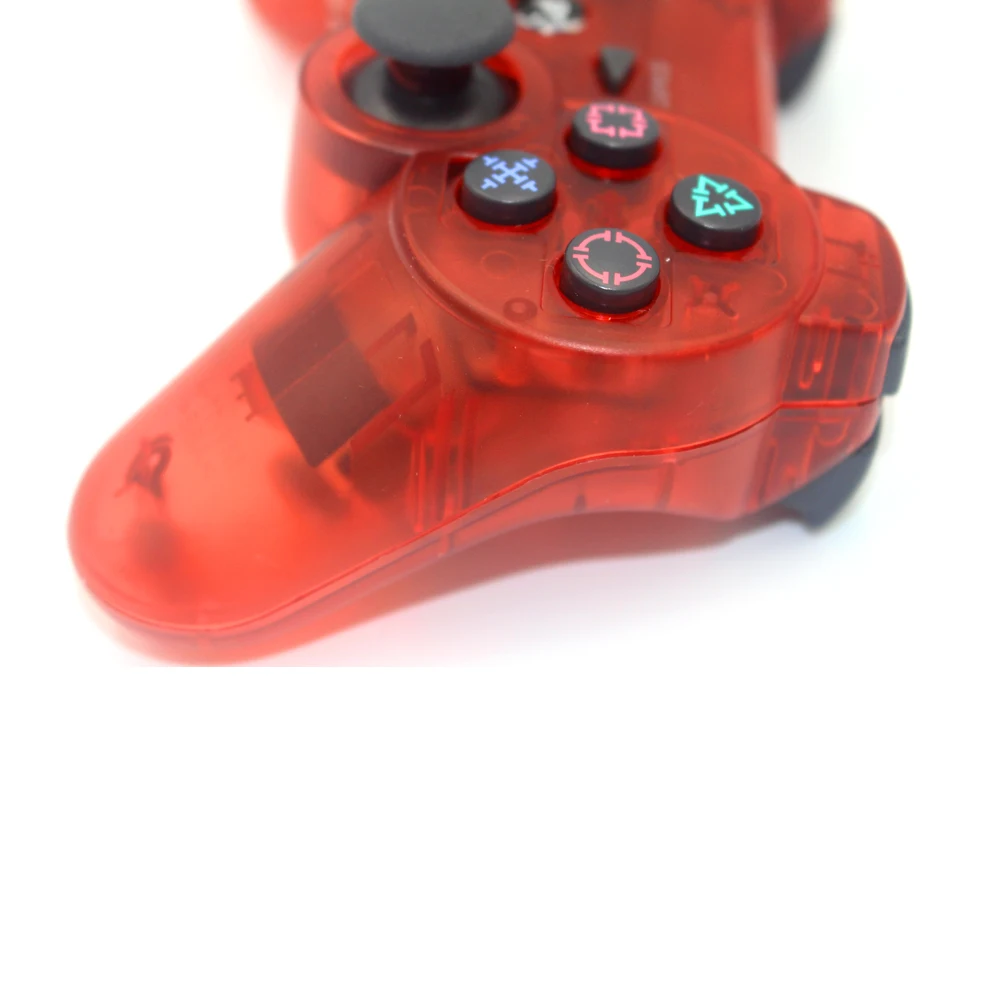 JIELI Wireless Bluetooth Transparent Color Controller For Sony PlayStation Dualshock 3 PS3 Controller Vibration Gamepad
