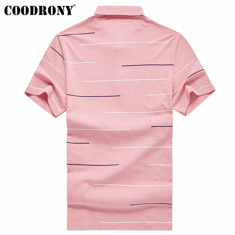 Мужская футболка COODRONY повседневная хлопковая в полоску с коротким рукавом на