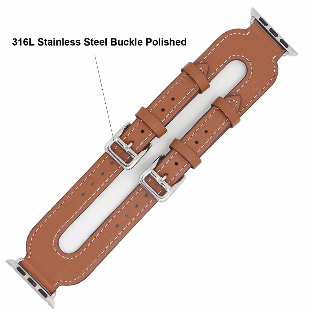 Ремешок из натуральной кожи для Apple Watch band 44 мм 38 браслет iwatch 42 40 apple watch 5 4 3|Ремешки