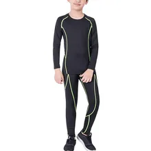 Детский Повседневный компрессионный комплект, рубашки с длинными рукавами и штаны, спортивный костюм унисекс, базовый слой, комплект нижнего белья, длинный Джон