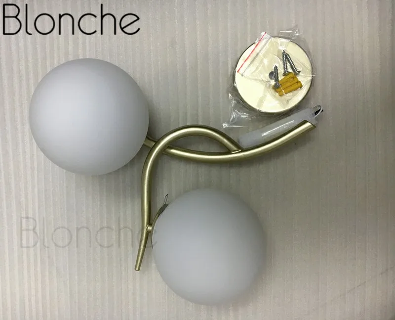 Bola de Vidro Moderna Lâmpada Parede Arandela Ouro Loft Industrial Luz Sala Estar Quarto Escada Casa Luminárias Decoração Luminária Led 10 quarto escada casa luminárias decoração luminária