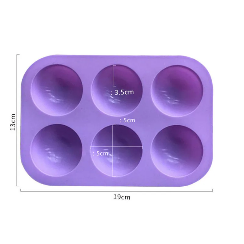Силиконовые кекс мусс Muffin Pan пудинг оборудование для выпечки 6 круглое отверстие Круглый выпечка кекса гладкая поверхность Пылезащитная форма