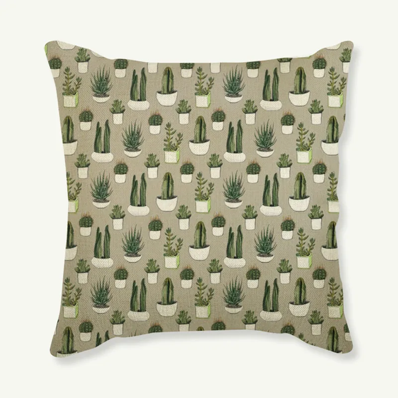 أزياء نبات استوائي وسادة يغطي الأناناس الصبار وسادة حالة مقعد ديكور سيارة كرسي مكتب أريكة وسادة يغطي 45x45 سنتيمتر