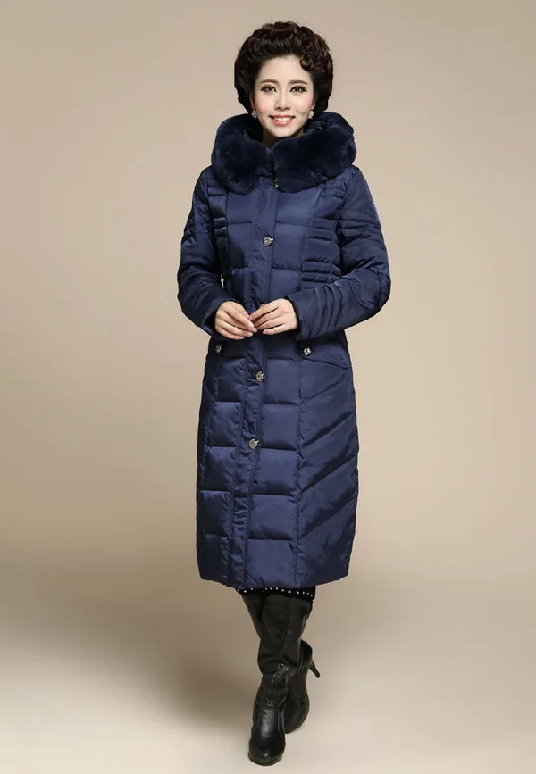 

New2014 women's long down coat mother's jackets over-the -knee winter jackets lady's thick coat plus size down jackets 5XL A1367