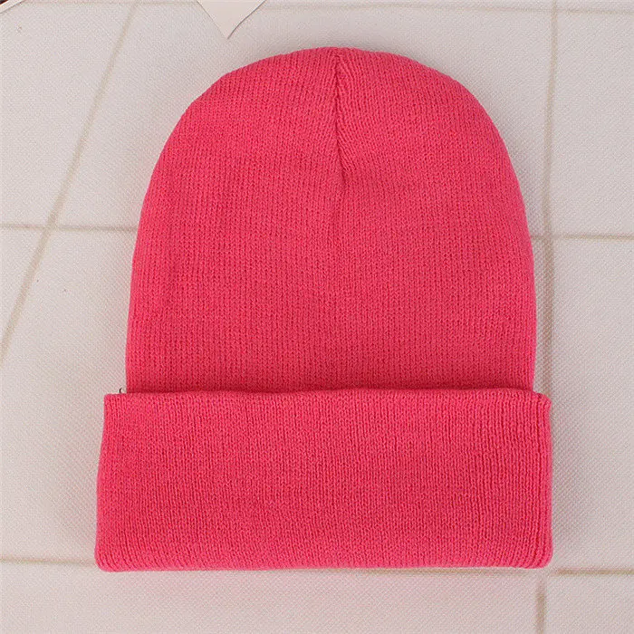 MEGE мужские Skullies зимние шапки бини для женщин Красочные вязаные однотонные милые шапки для девочек осенние женские шапки Femme Hiver Gorro - Цвет: 17