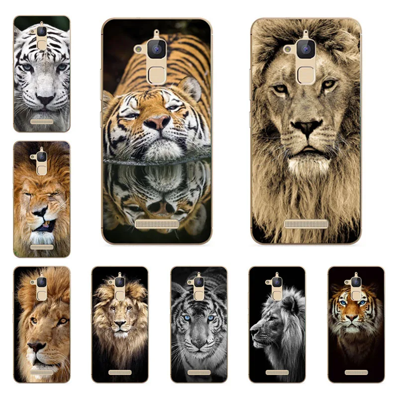 for Asus Zenfone 3 Max ZC520TL Case Silicon Tigers lions Painting Soft TPU Back Cover Protect Phone cases shell |