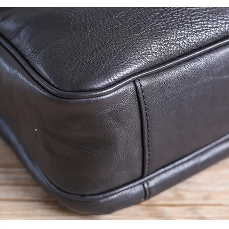 AETOO Leather men's one-shoulder bag, horizontal business casual handbag, head leather soft leather sloping bag