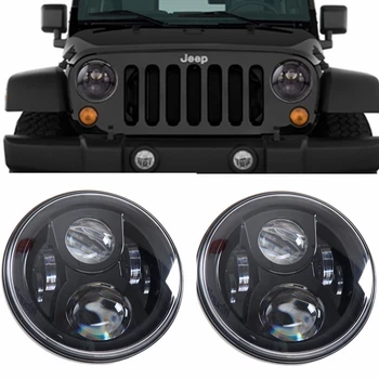 

DOT MOTO Style LED Projection Headlight Kit For Jeep Applications 7" Led Wrangler led headlights for Jeep Wrangler Light