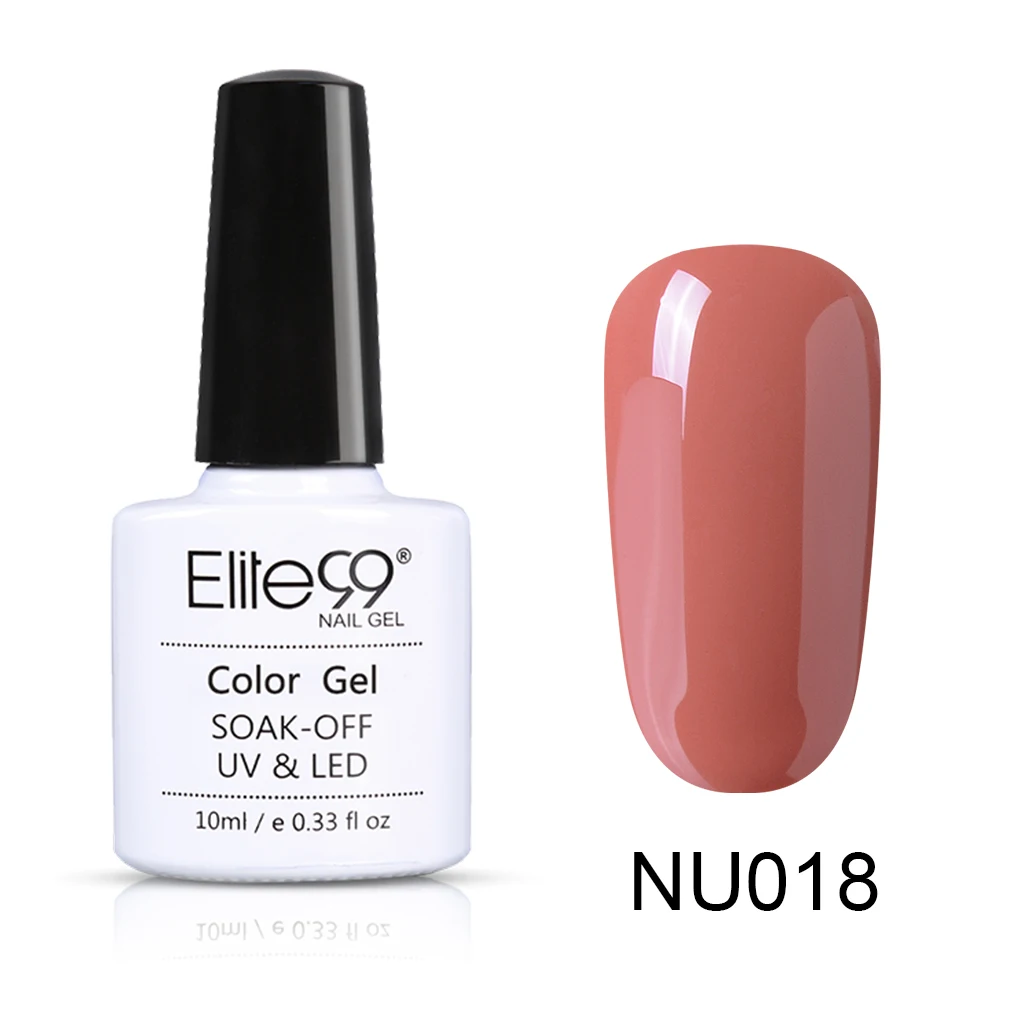 Elite99 10 мл телесный цвет Гель-лак дизайн ногтей маникюр замочить от полу Perment эмаль УФ-гель для ногтей лак - Цвет: NU018