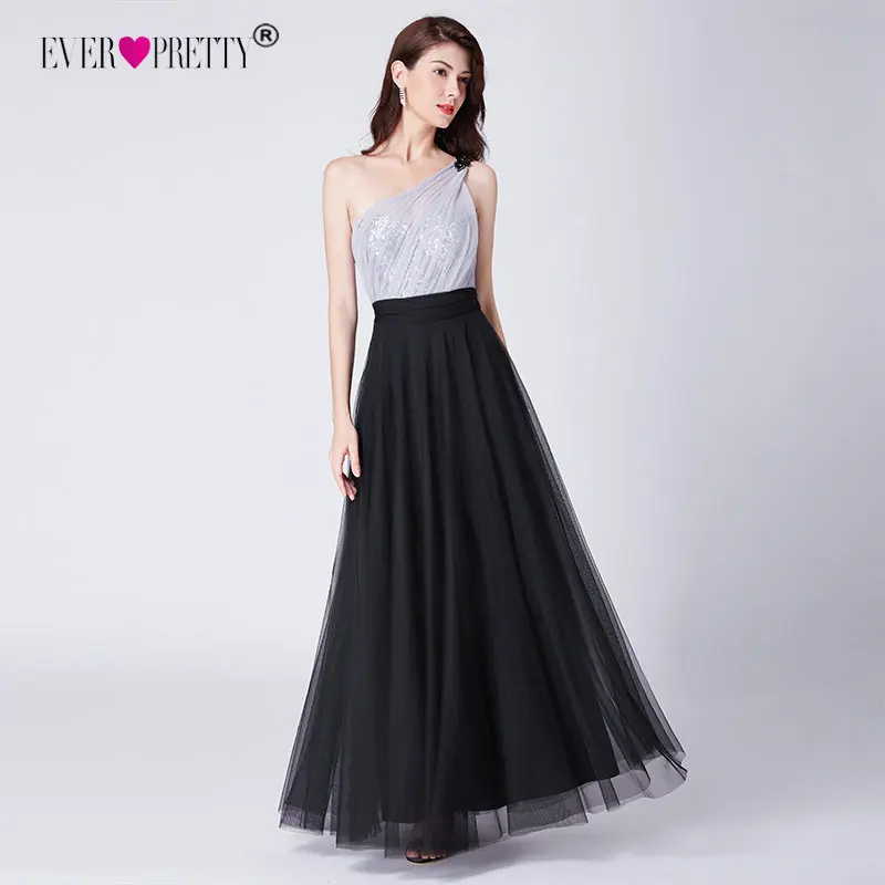 

Black Evening Gowns for Ladies Ever Pretty EP07404 A-line Tulle Sleeveless Long Off Shoulder Long Formal Evening Party Dresses