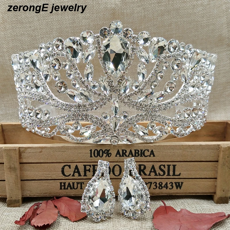 Luxury-Large-Wedding-Pageant-gold-Tiara-crown-with-earring-matching-Crystal-Bridal-pageant-Crown-and-tiaras (1)