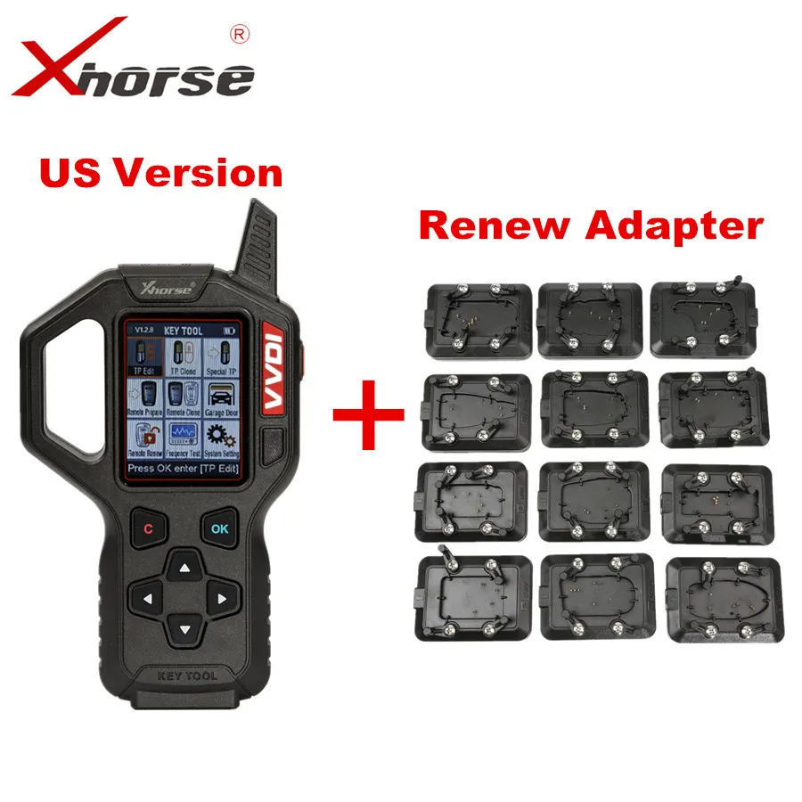 

Original Xhorse US Version VVDI Key Tool Remote Key Programmer With Full Set 12pcs EEPROM Adapter VVDI Key Tool Renew Adapter