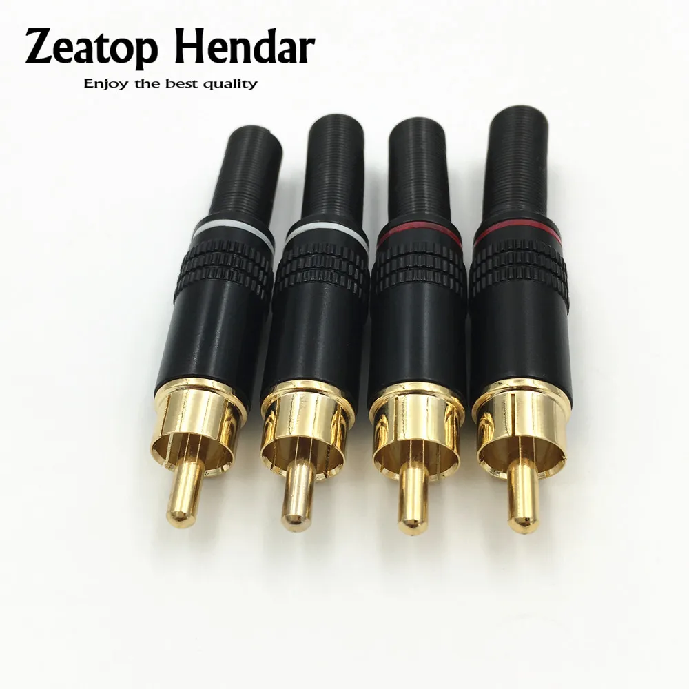 20Pcs Gold plated RCA Plug DIY HIFI Audio Cable RCA Male with Spring