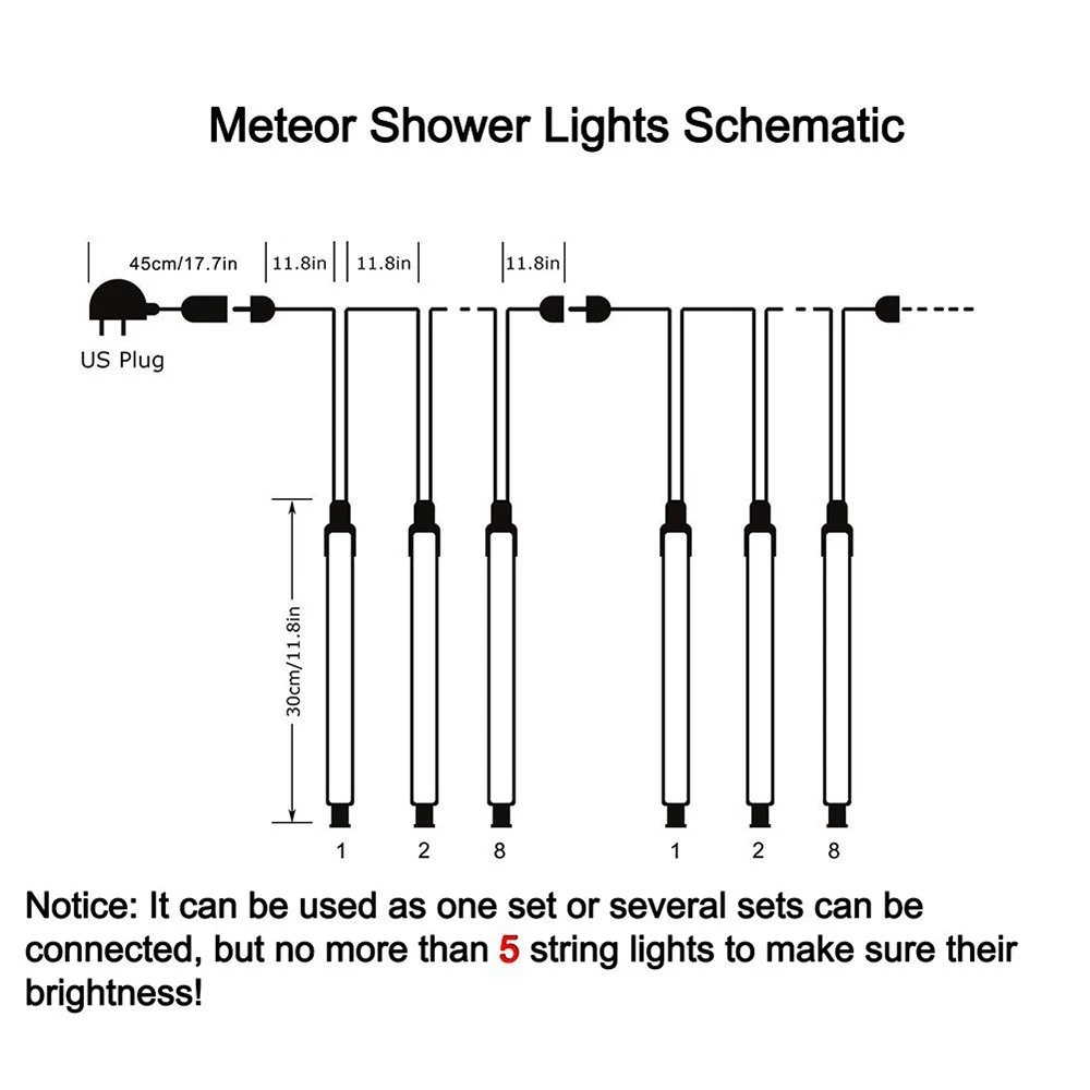 ZINUO 30CM/50CM Meteor Shower Rain Tubes AC100-240V LED Christmas Lights Outdoor Wedding Party Garden Xmas String Light ZINUO 30CM/50CM Meteor Shower Rain Tubes AC100-240V LED Christmas Lights Outdoor Wedding Party Garden Xmas String Light