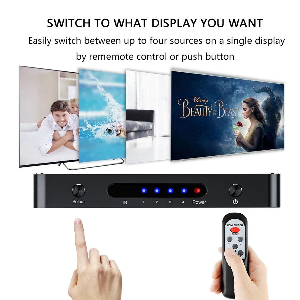 4 портовый HDMI 2 0 переключатель Aikexin 4x1 в 1 выход 3840X2160P/60 Гц HDCP 4K x 2K 1080P для XBOX 360 PS3