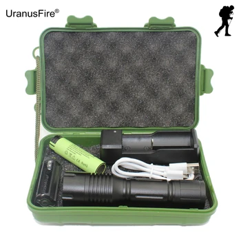 

Portable XM-L T6 LED Flashlight torch working inspection light switch 5 Mode zoom adjustable lights Outdoor Camping Lighting