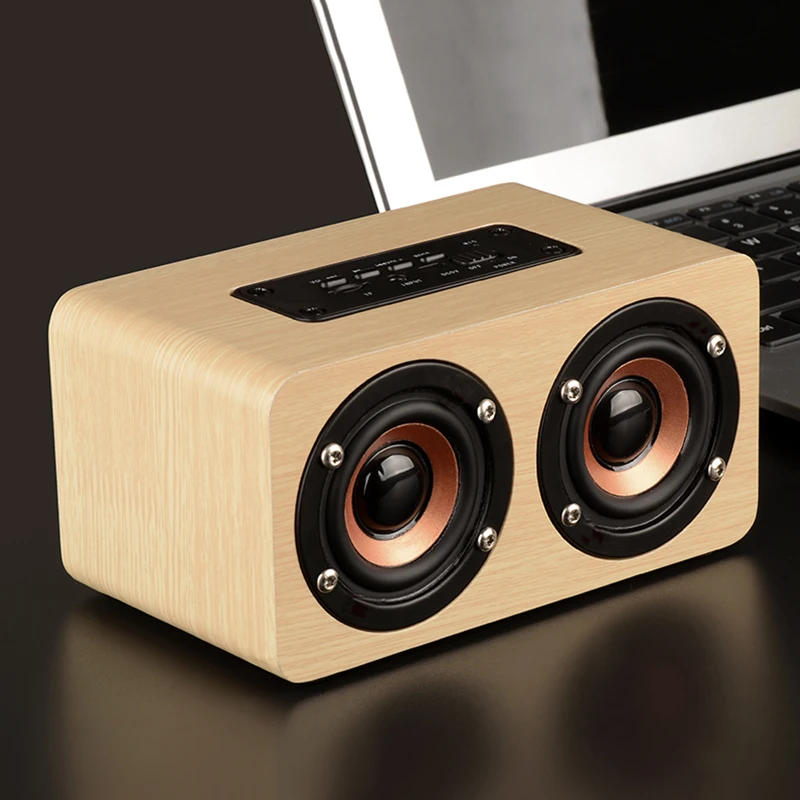 Wooden Bluetooth Speaker with 10W Output Strong Bass Music Sound High