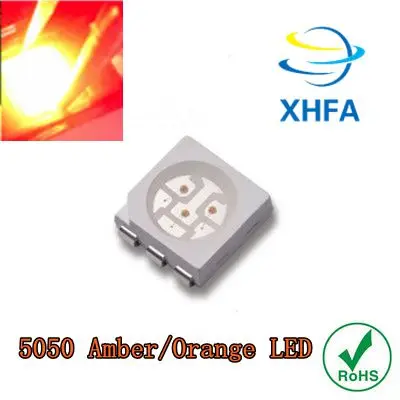 50 шт. SMD 5050 светодиодный чип оранжевый/янтарный ультра яркий светоизлучающий диод