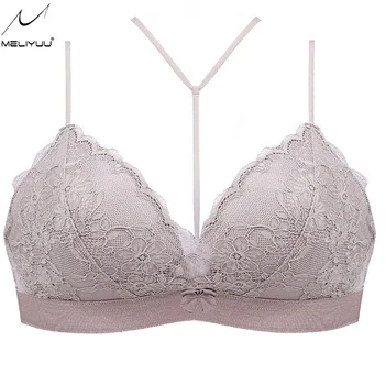 

Embroidered Lace Women Bra Super Push up Bras Thin Padded Wireless Brassiere Sexy Lingerie Y Shape Strap Bralette Top BH