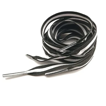 

100cm 1 Pair Flat Reflective Runner Laces Safety Shoelaces Unisex For Sports Basketball Canvas Color mixing Shoes laces