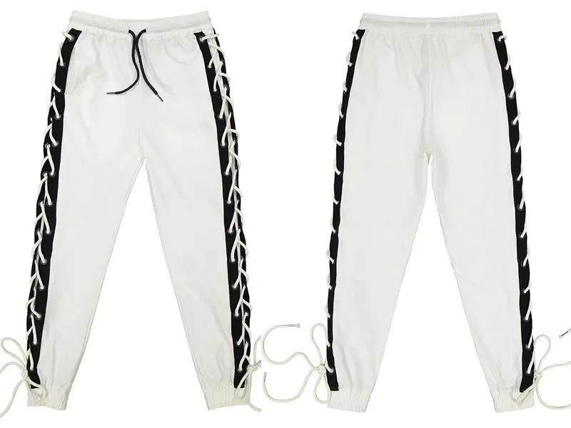 Side Cross Lace Up Joggers Pants 5