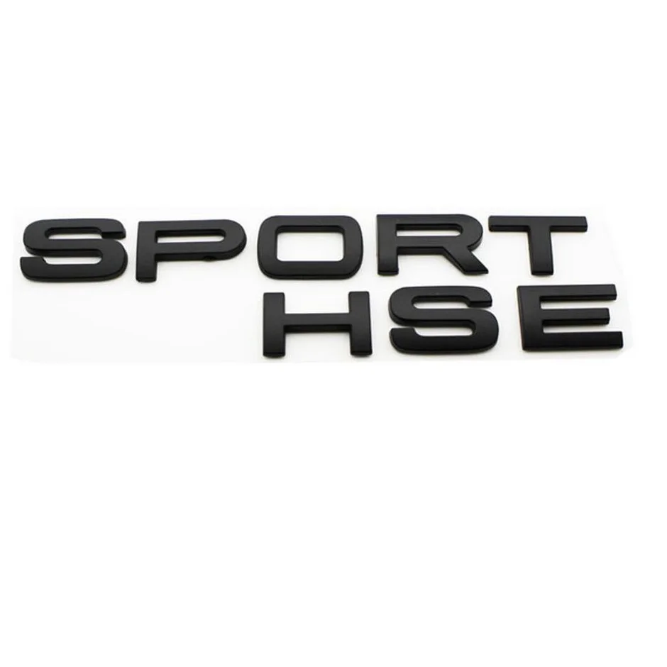Matte Black " SPORT HSE " Car Rear Trunk Letters Emblems Badges Decal