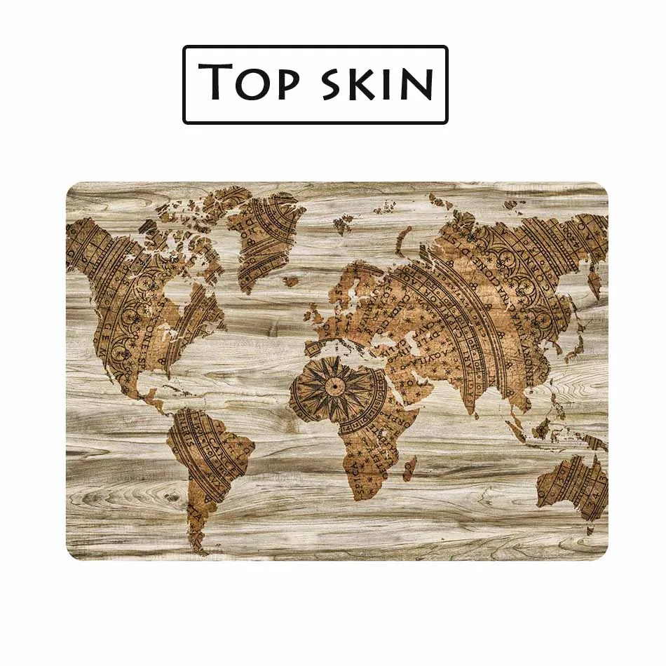 Wood World Map Laptop Full Cover Skin for Apple Macbook Air Pro Retina 11 12 13 15 inch Mac HP Notebook Protective Decal Sticker Wood World Map Laptop Full Cover Skin for Apple Macbook Air Pro Retina 11 12 13 15 inch Mac HP Notebook Protective Decal Sticker